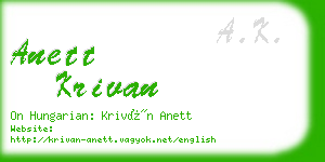 anett krivan business card